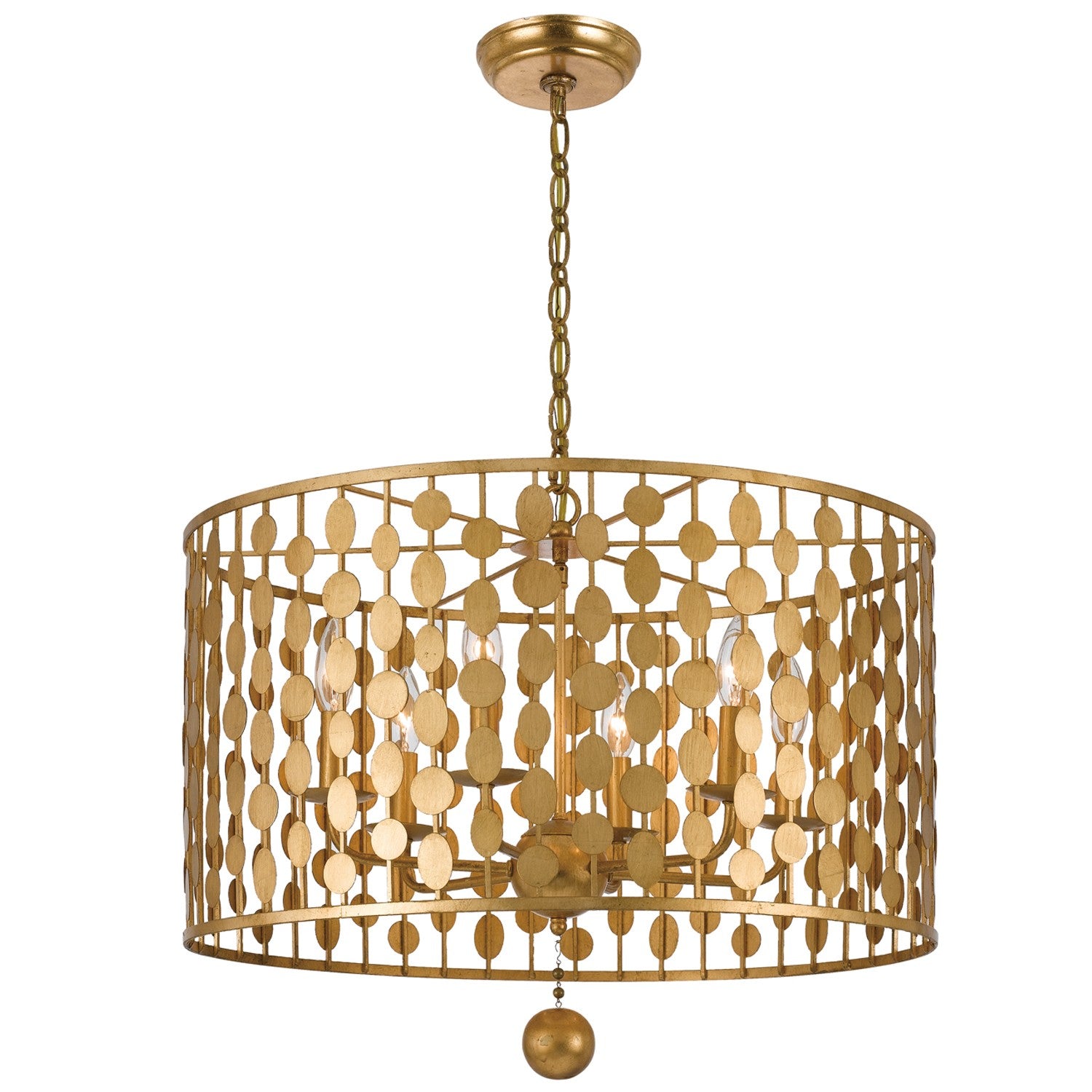 Crystorama Layla 546-GA – 23.75 Inch – 6 Light – Chandelier – Antique Gold – Damp Rated
