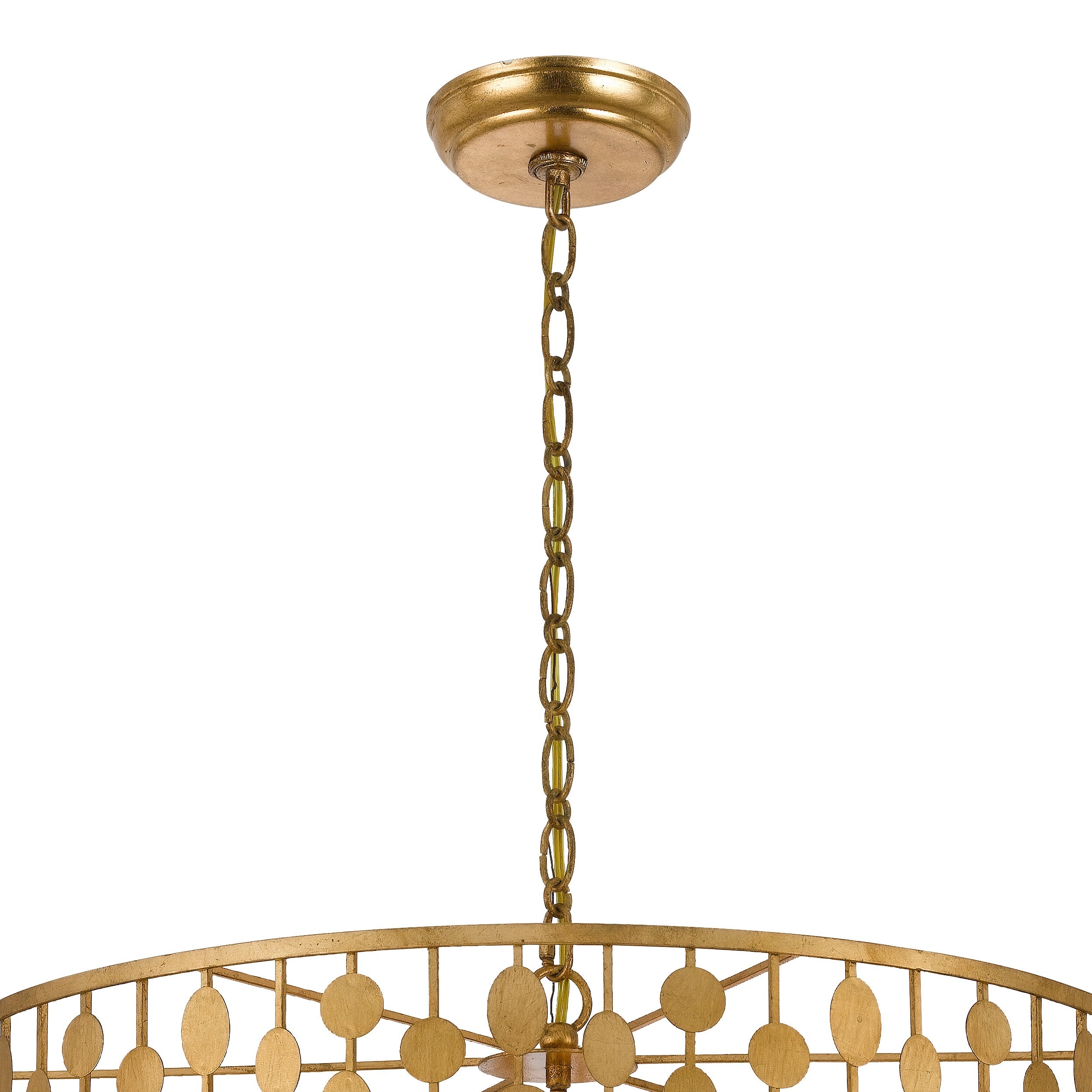 Crystorama Layla 546-GA – 23.75 Inch – 6 Light – Chandelier – Antique Gold – Damp Rated