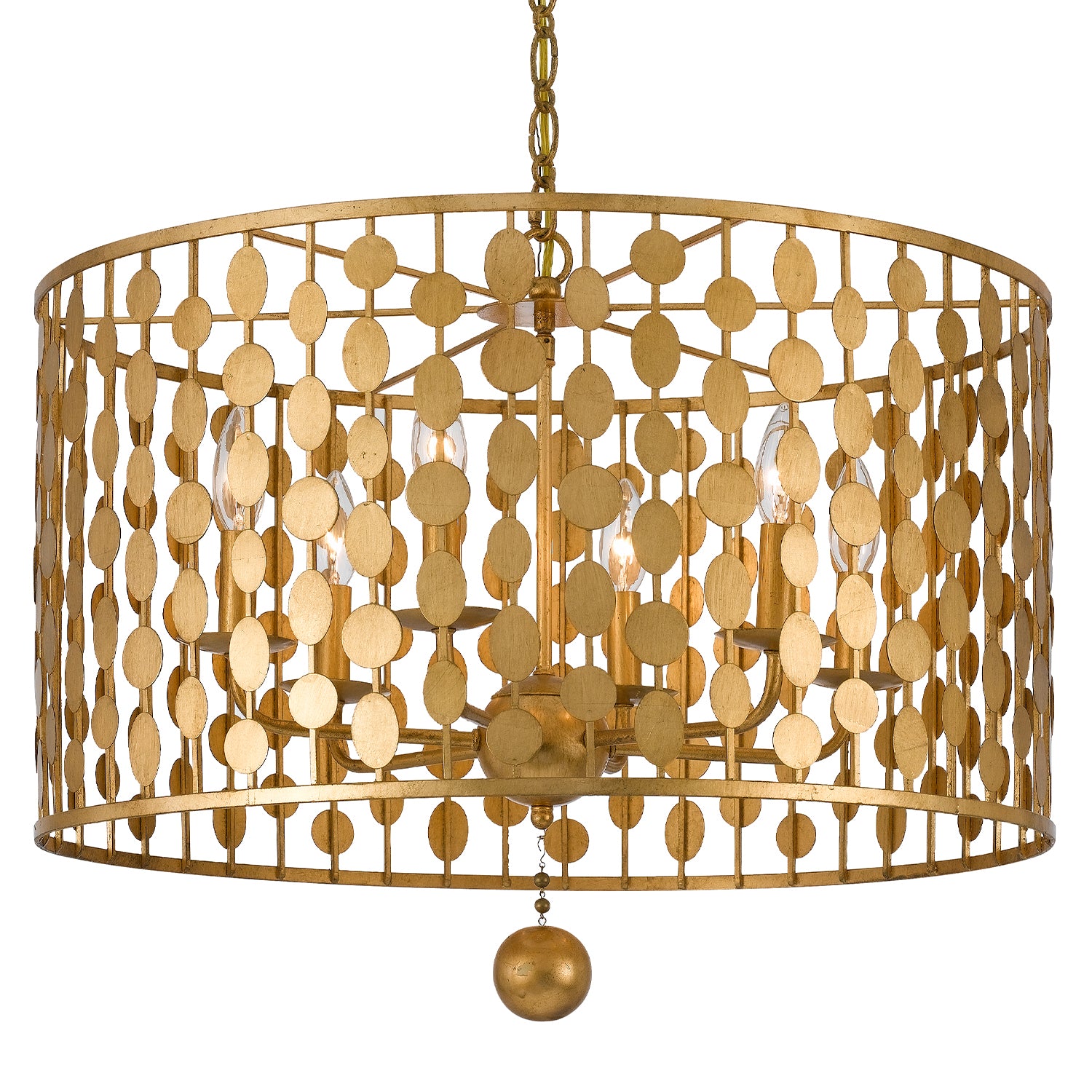 Crystorama Layla 546-GA – 23.75 Inch – 6 Light – Chandelier – Antique Gold – Damp Rated