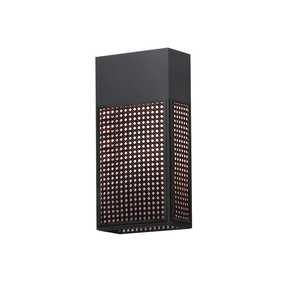 Lattice 8 Inch Outdoor Wall Lantern – Black