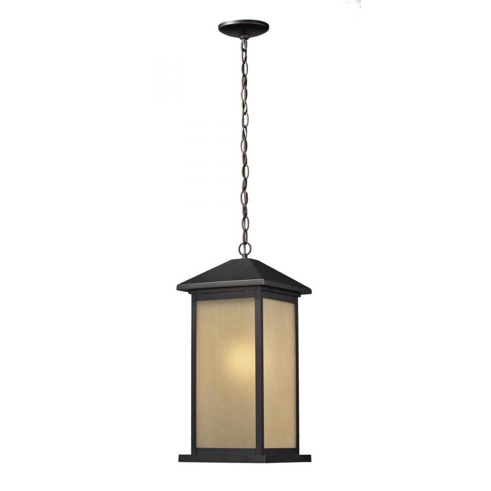1 Light Outdoor Chain Mount Ceiling Fixture-Tinted Seedy