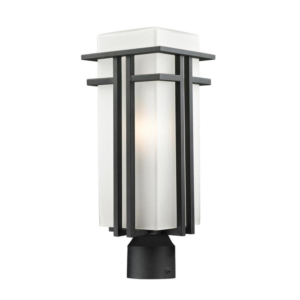 1 Light Outdoor Post Mount Fixture-Matte Opal