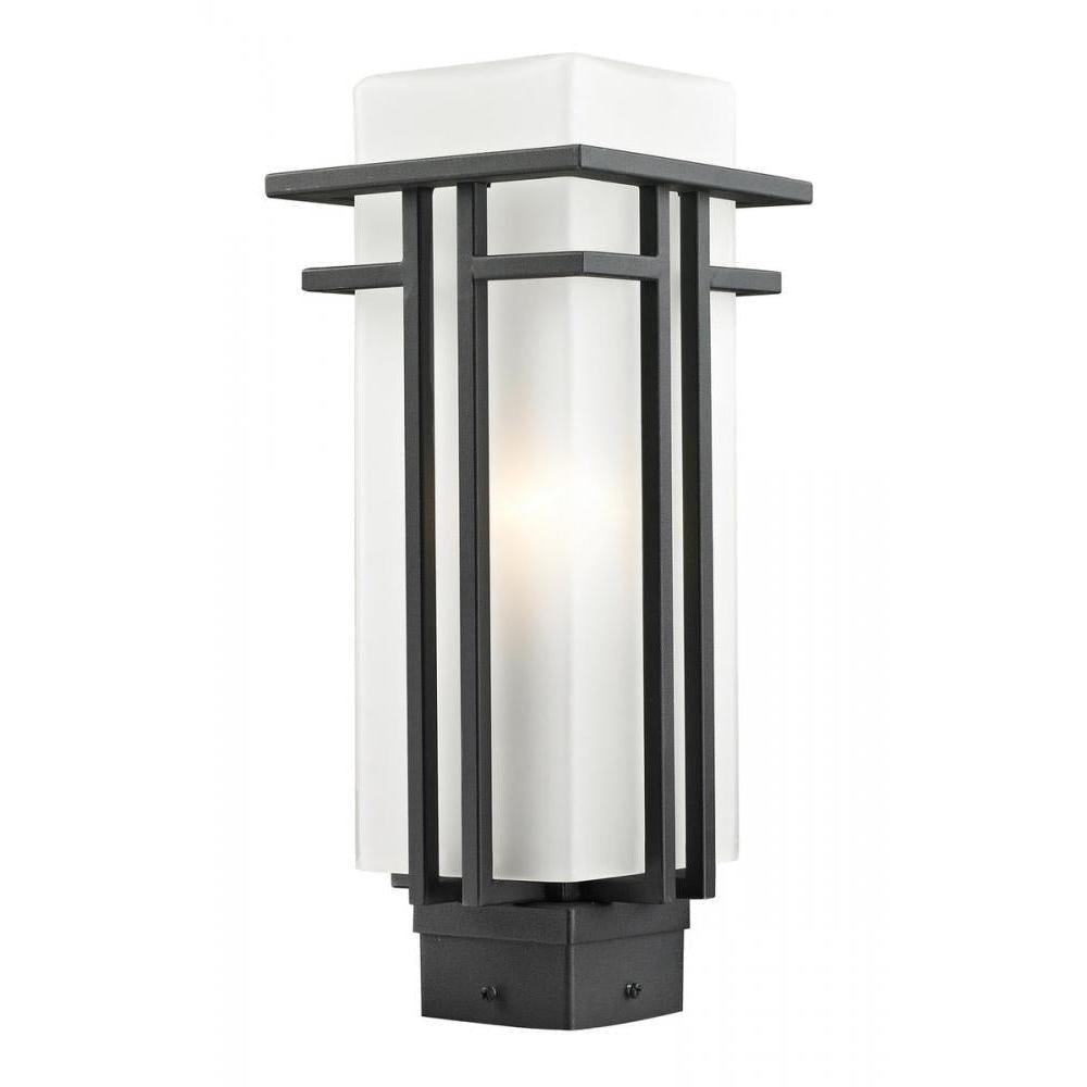 1 Light Outdoor Post Mount Fixture-Matte Opal