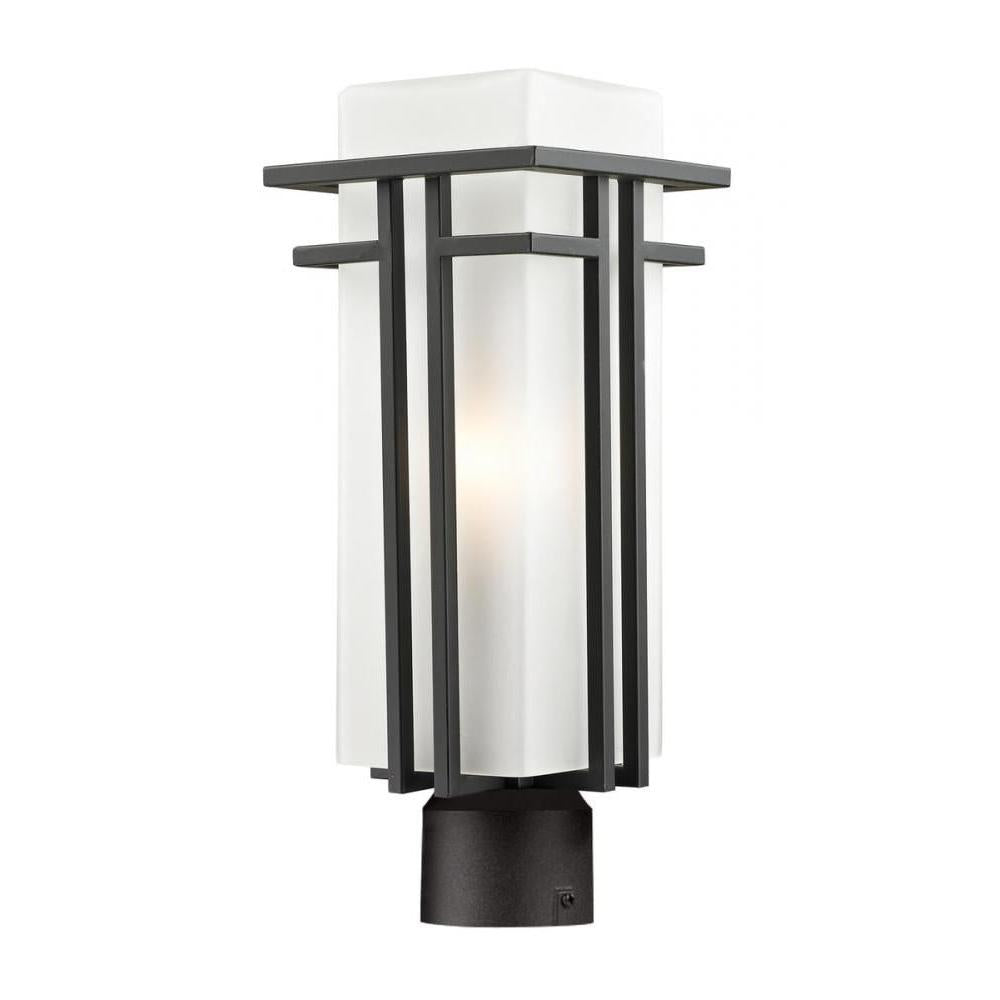1 Light Outdoor Post Mount Fixture-Matte Opal