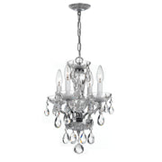Crystorama Traditional Crystal 5534-CH-CL-I – 11 Inch – 4 Light – Chandelier – Clear Crystal – Polished Chrome – Damp Rated