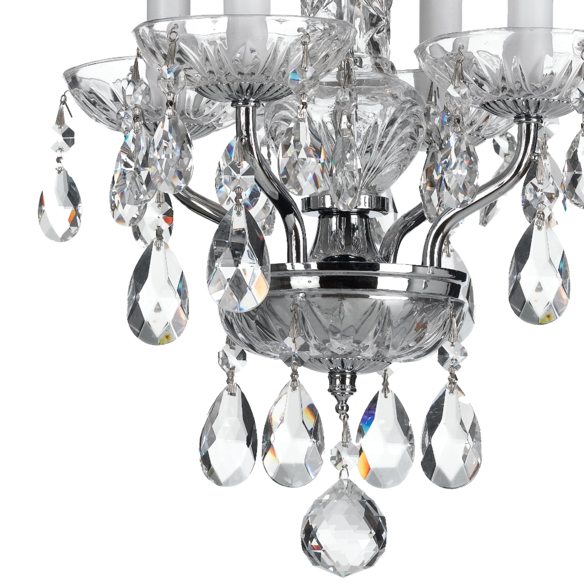 Crystorama Traditional Crystal 5534-CH-CL-I – 11 Inch – 4 Light – Chandelier – Clear Crystal – Polished Chrome – Damp Rated