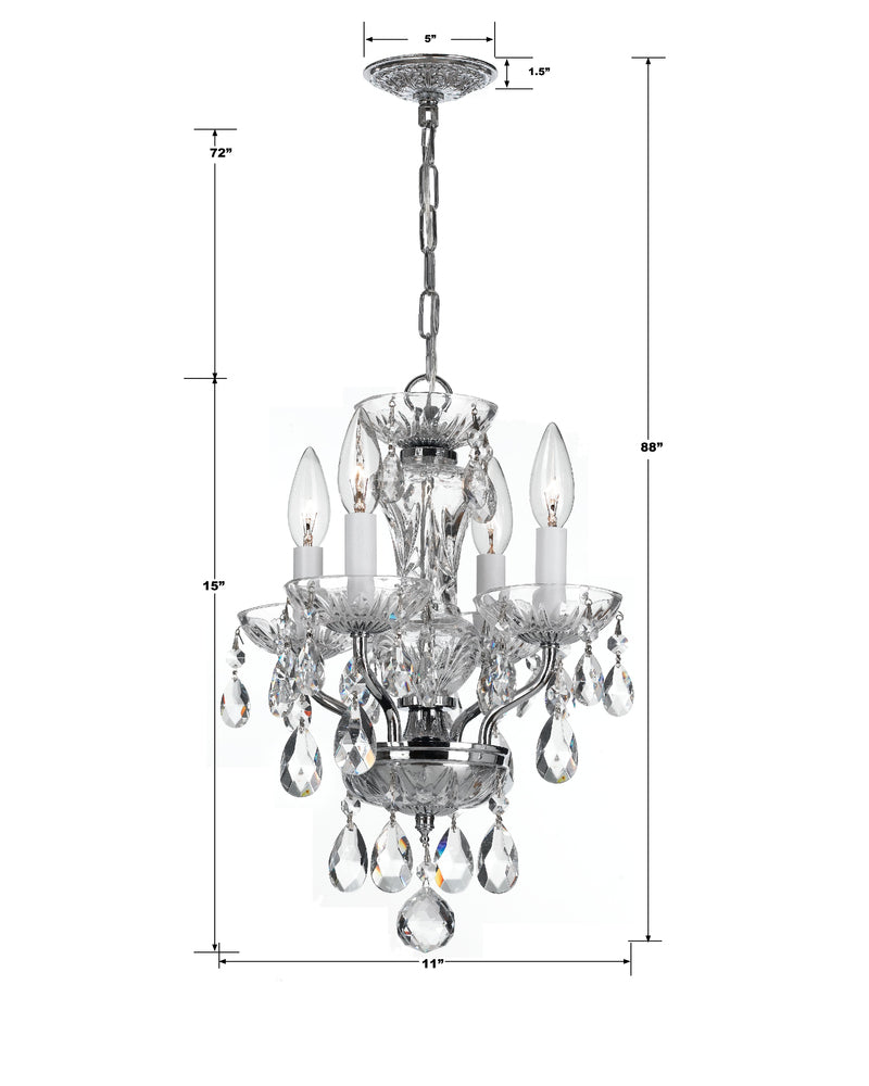 Crystorama TRADITIONAL CRYSTAL 5534-CH-CL-I Mini Chandelier Americana - Polished Chrome