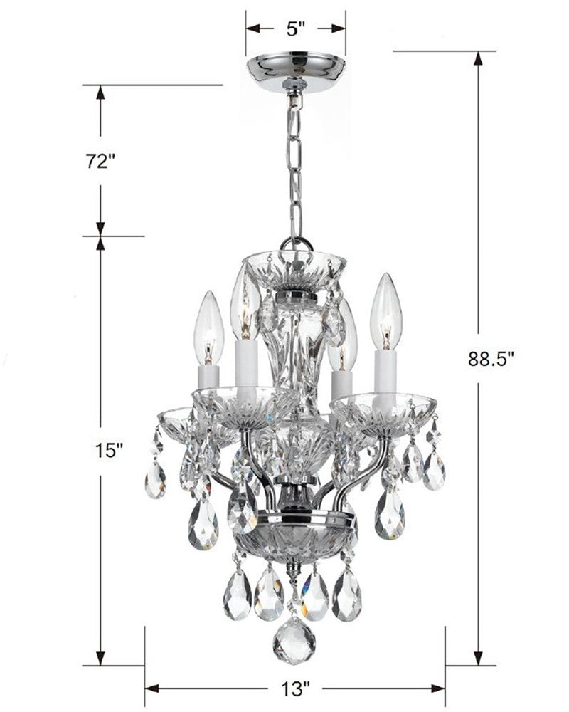 Crystorama TRADITIONAL CRYSTAL 5534-CH-CL-SAQ Mini Chandelier Americana - Polished Chrome