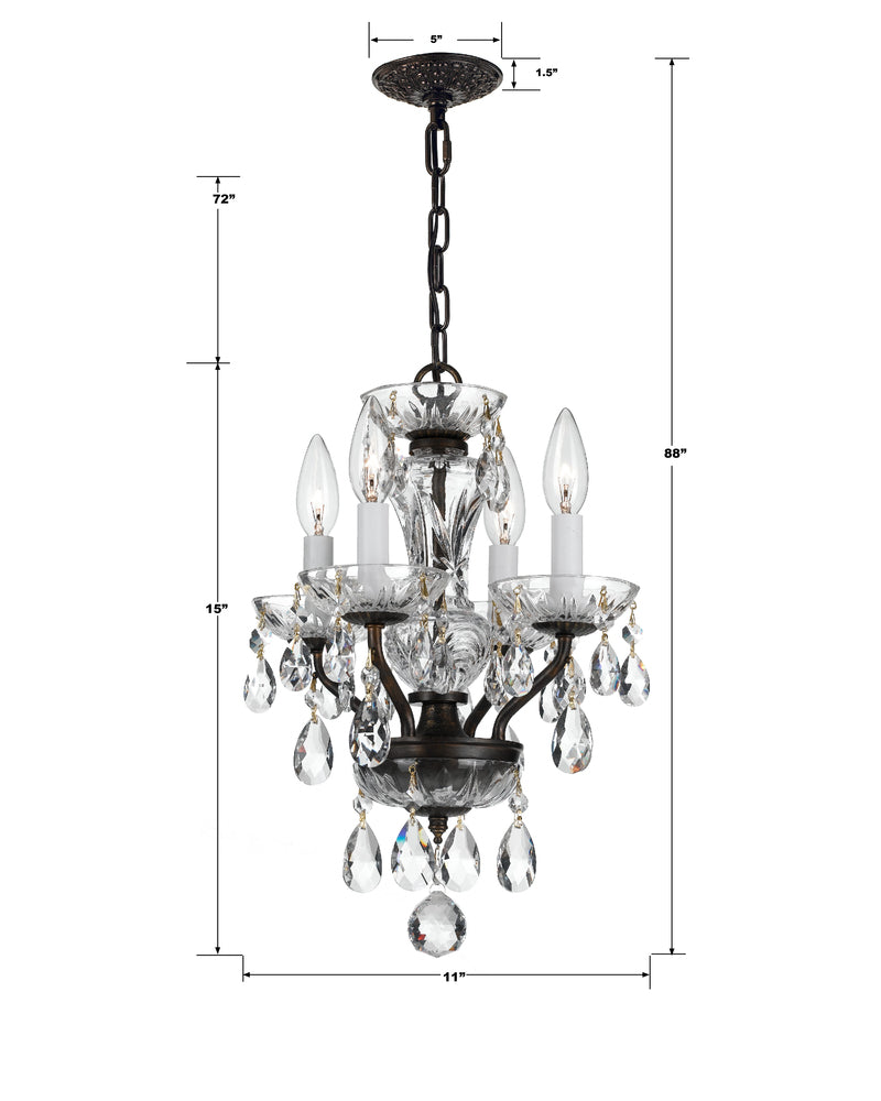 Crystorama TRADITIONAL CRYSTAL 5534-EB-CL-I Mini Chandelier Americana - English Bronze