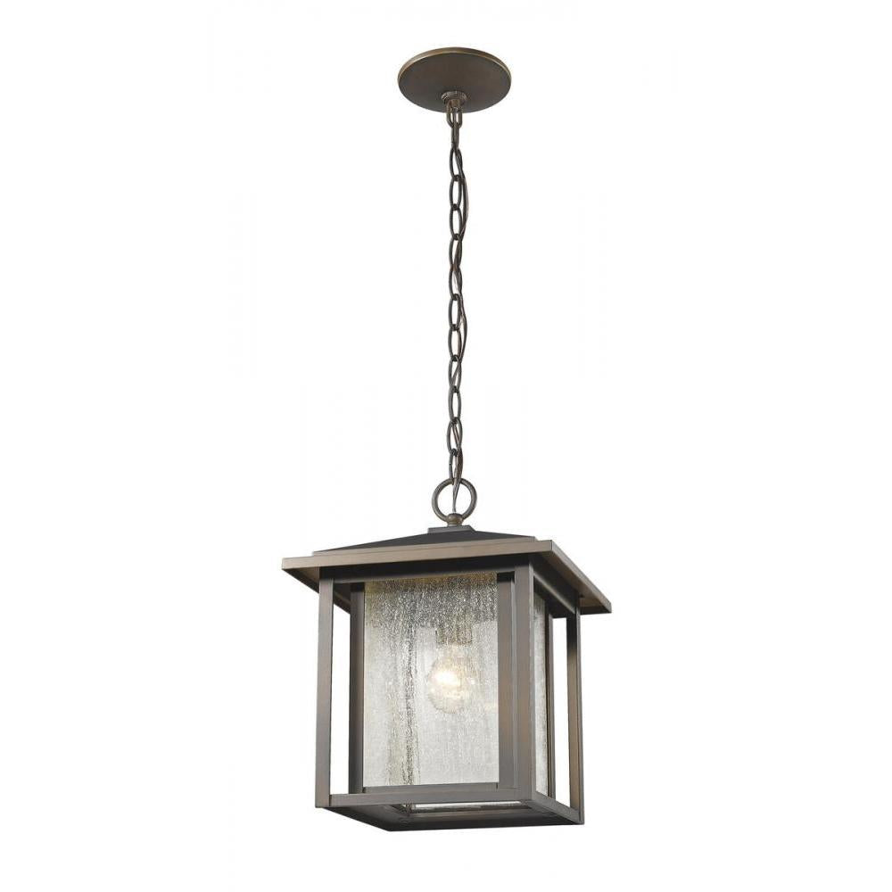 1 Light Outdoor Chain Mount Ceiling Fixture-Clear Seedy