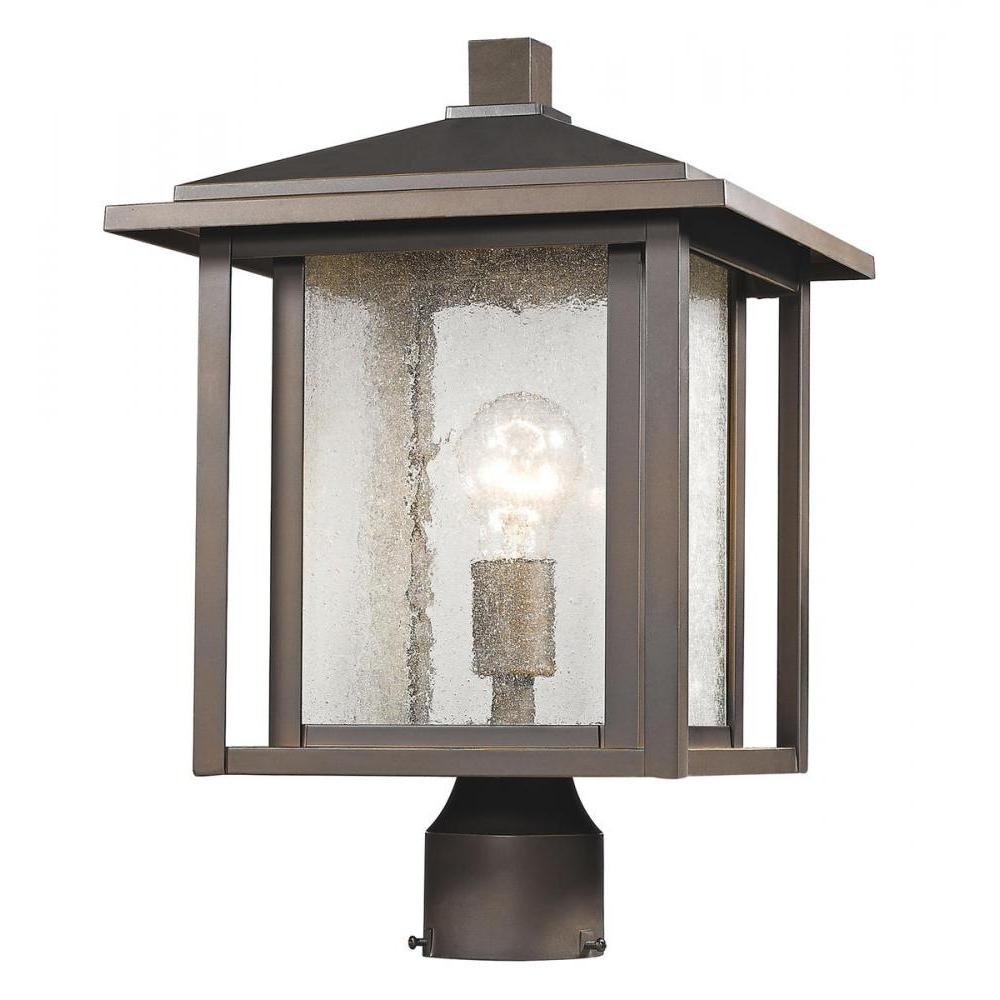 1 Light Outdoor Post Mount Fixture-Clear Seedy