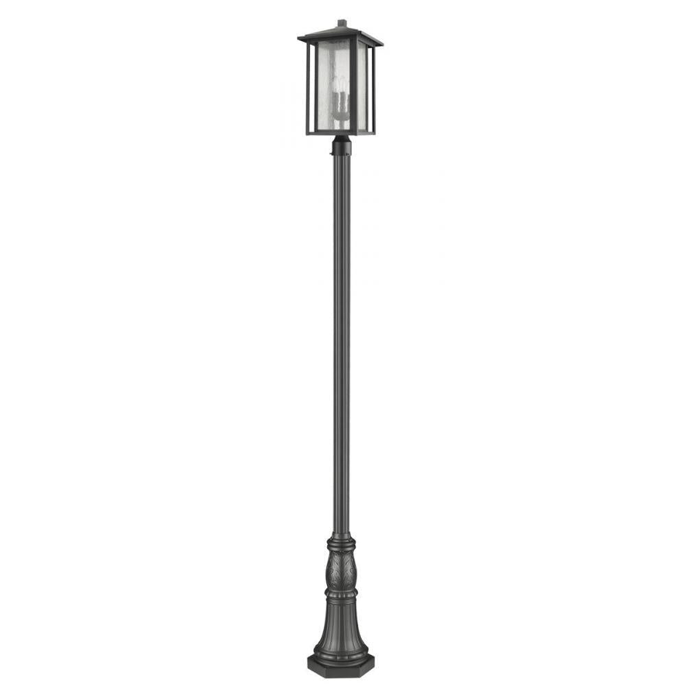 3 Light Outdoor Post Mounted Fixture-Clear Seedy