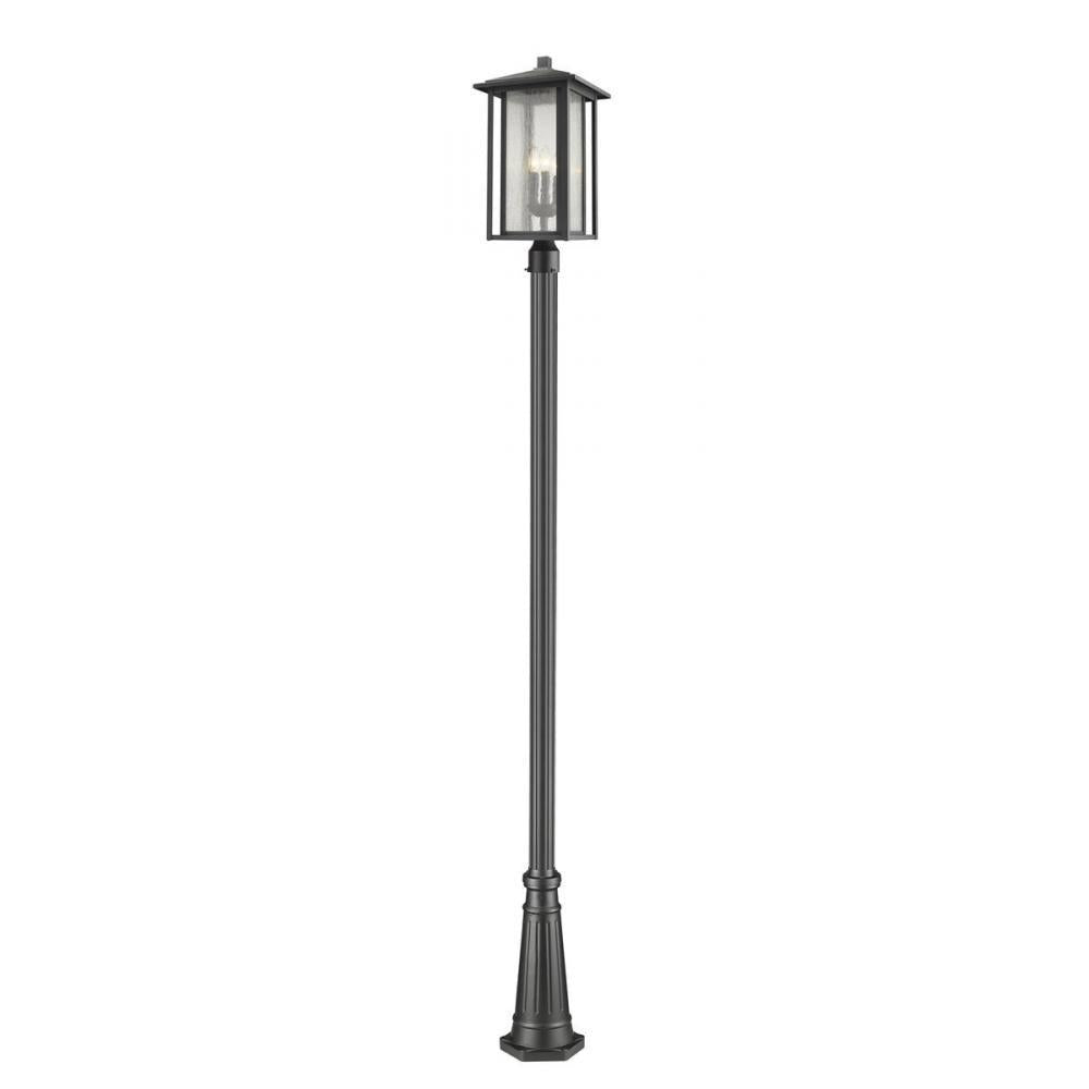 3 Light Outdoor Post Mounted Fixture-Clear Seedy
