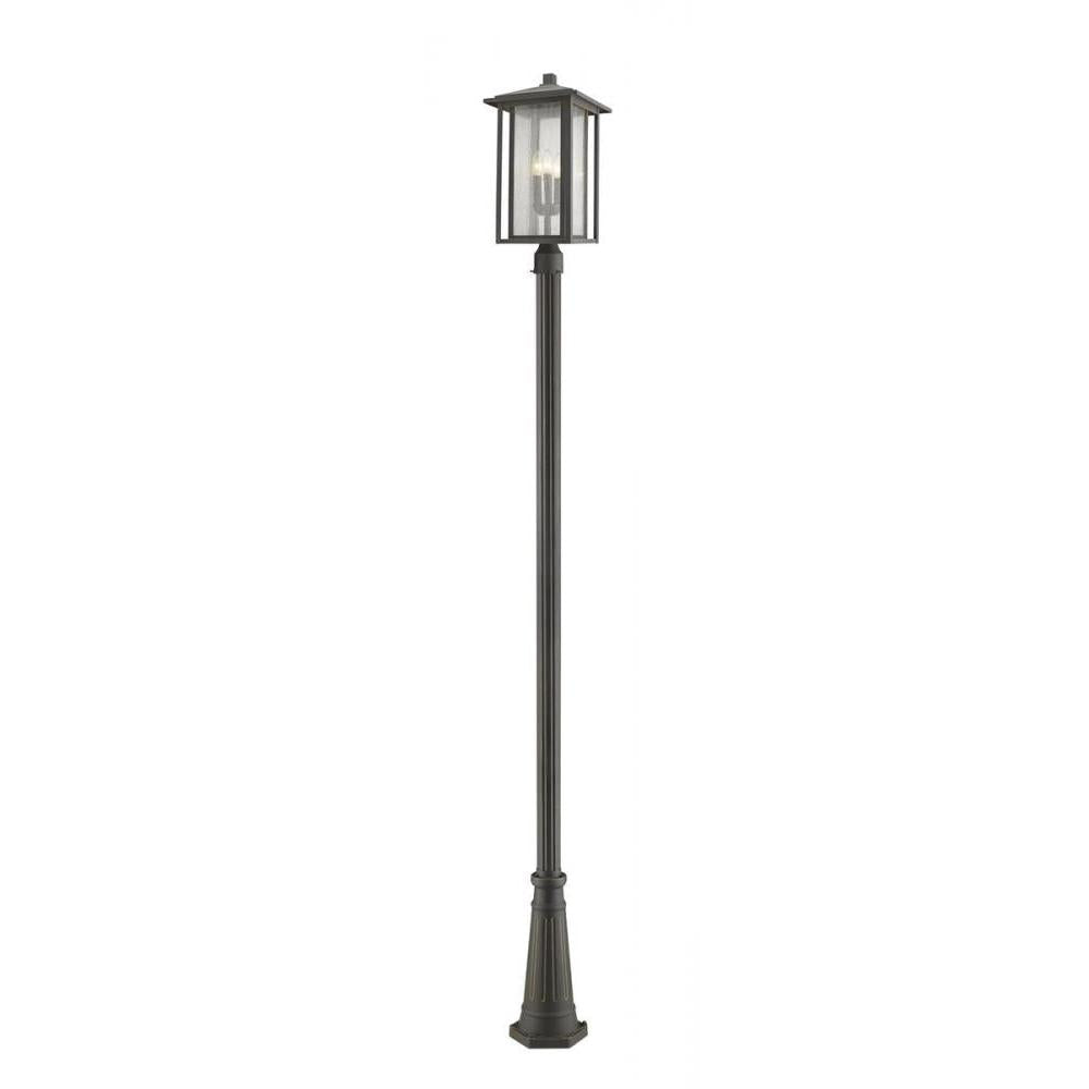 3 Light Outdoor Post Mounted Fixture-Clear Seedy