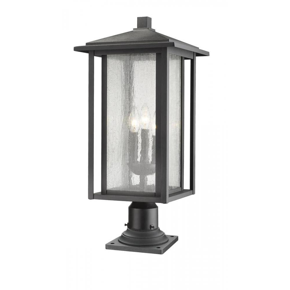 3 Light Outdoor Pier Mounted Fixture-Clear Seedy