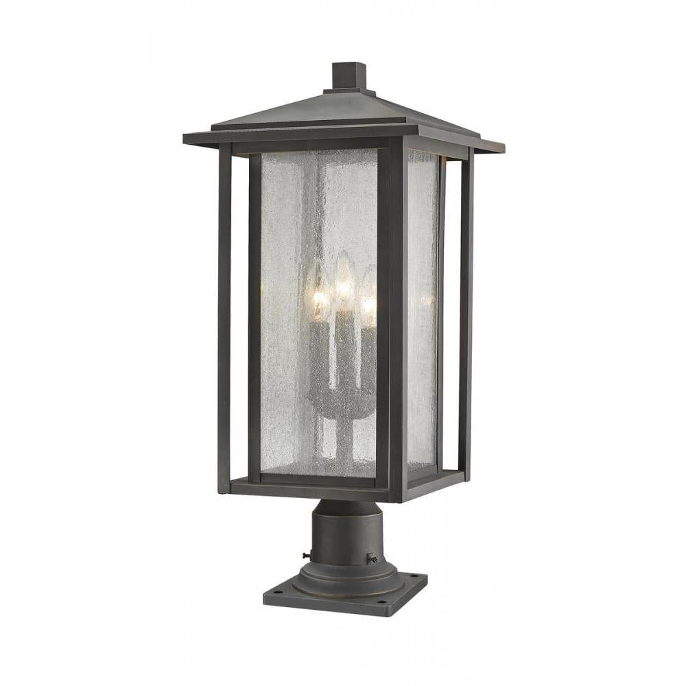 3 Light Outdoor Pier Mounted Fixture-Clear Seedy