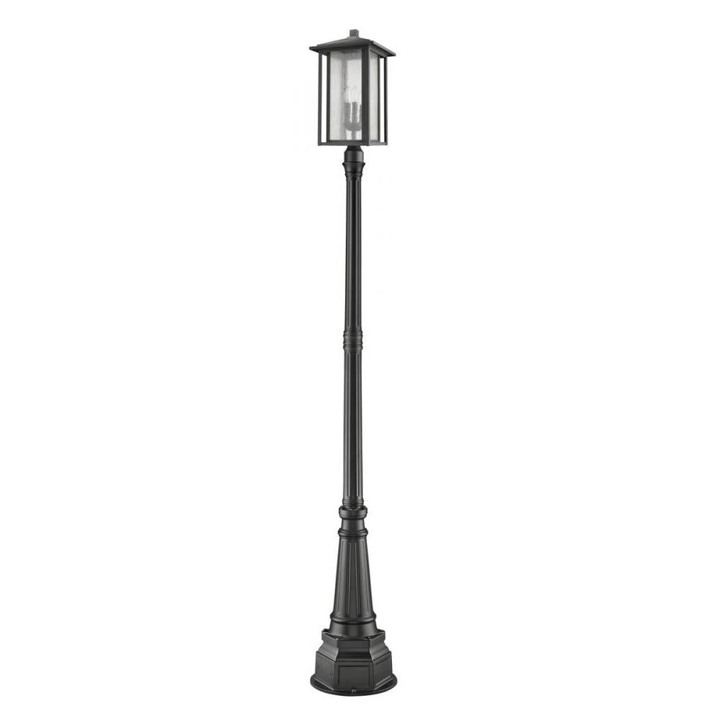 3 Light Outdoor Post Mounted Fixture-Clear Seedy