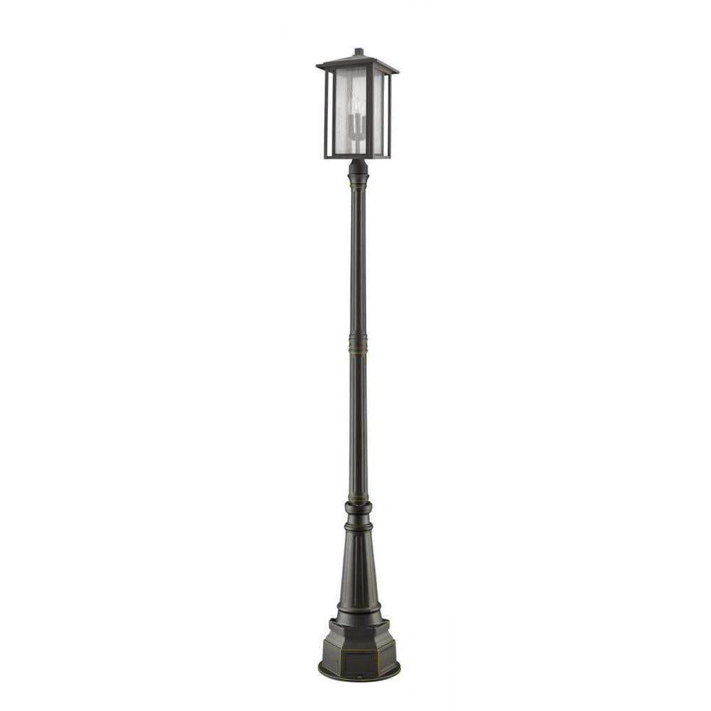 3 Light Outdoor Post Mounted Fixture-Clear Seedy