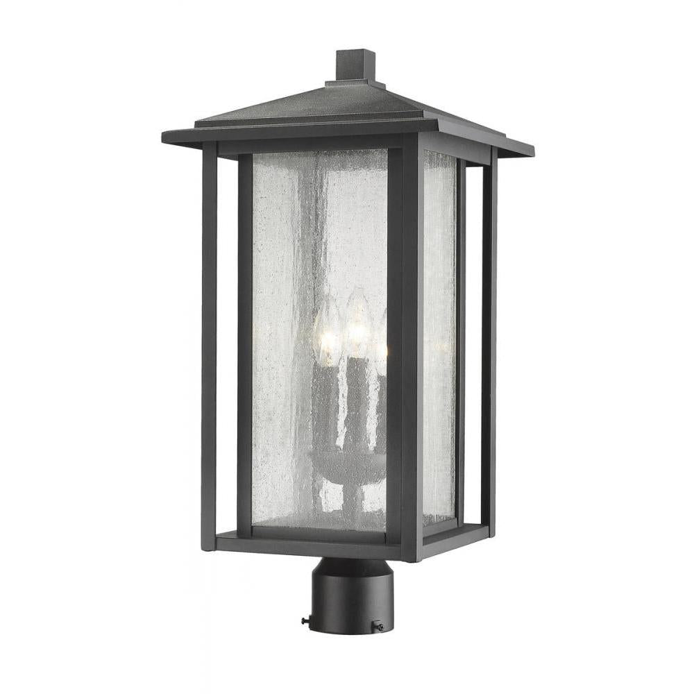 3 Light Outdoor Post Mount Fixture-Clear Seedy