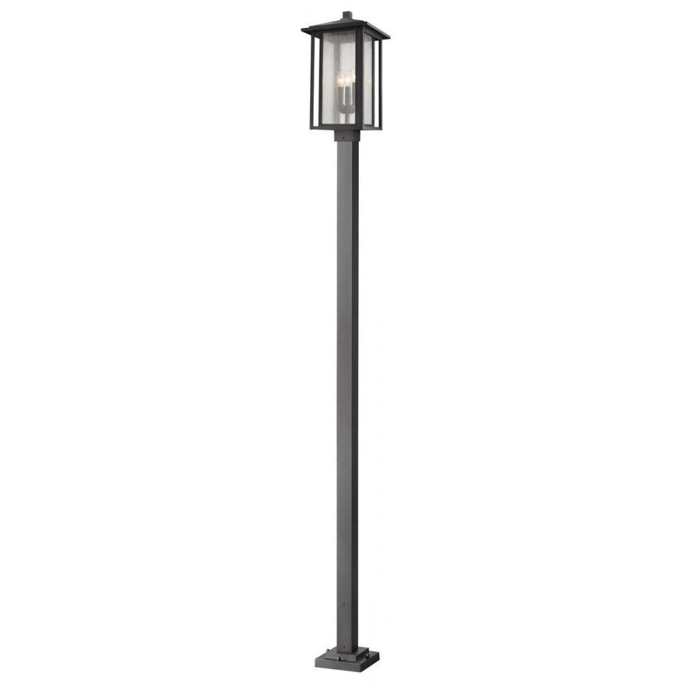 3 Light Outdoor Post Mounted Fixture-Clear Seedy