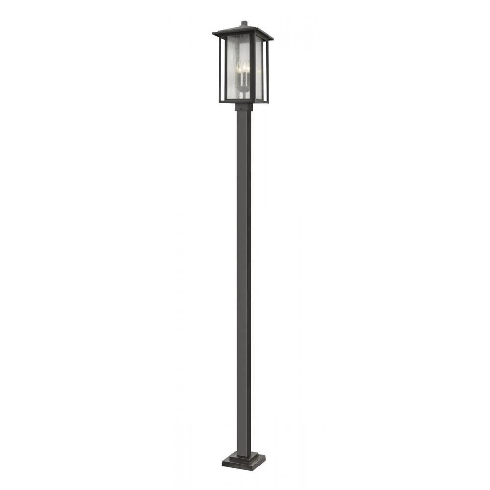3 Light Outdoor Post Mounted Fixture-Clear Seedy