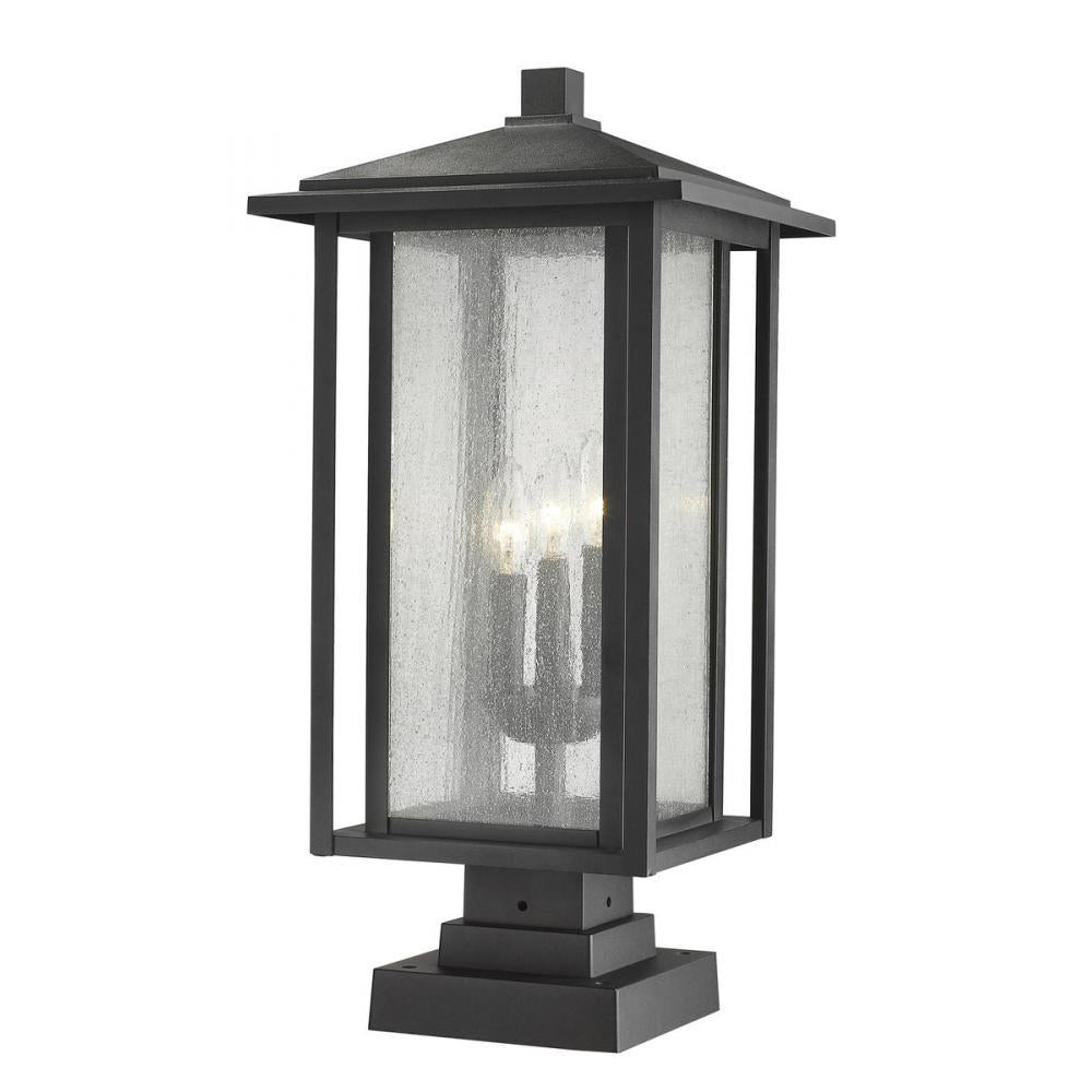 3 Light Outdoor Pier Mounted Fixture-Clear Seedy