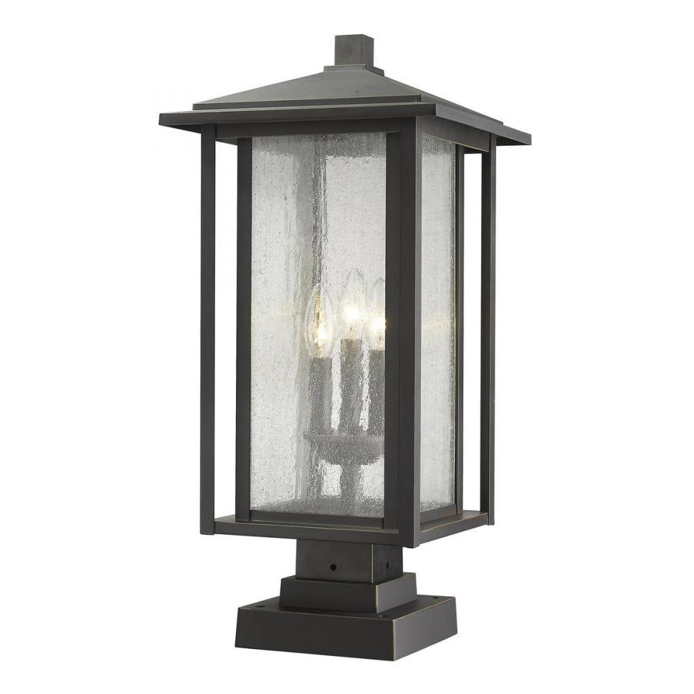 3 Light Outdoor Pier Mounted Fixture-Clear Seedy