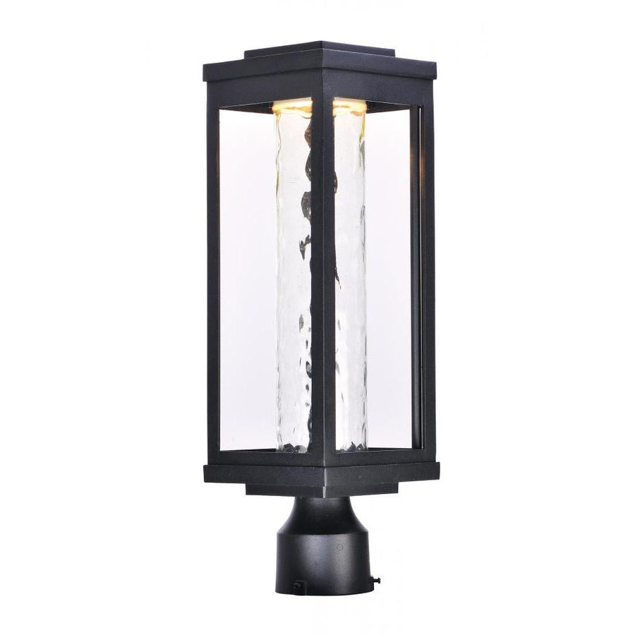 Salon LED 6 Inch Outdoor Post Lantern – Black