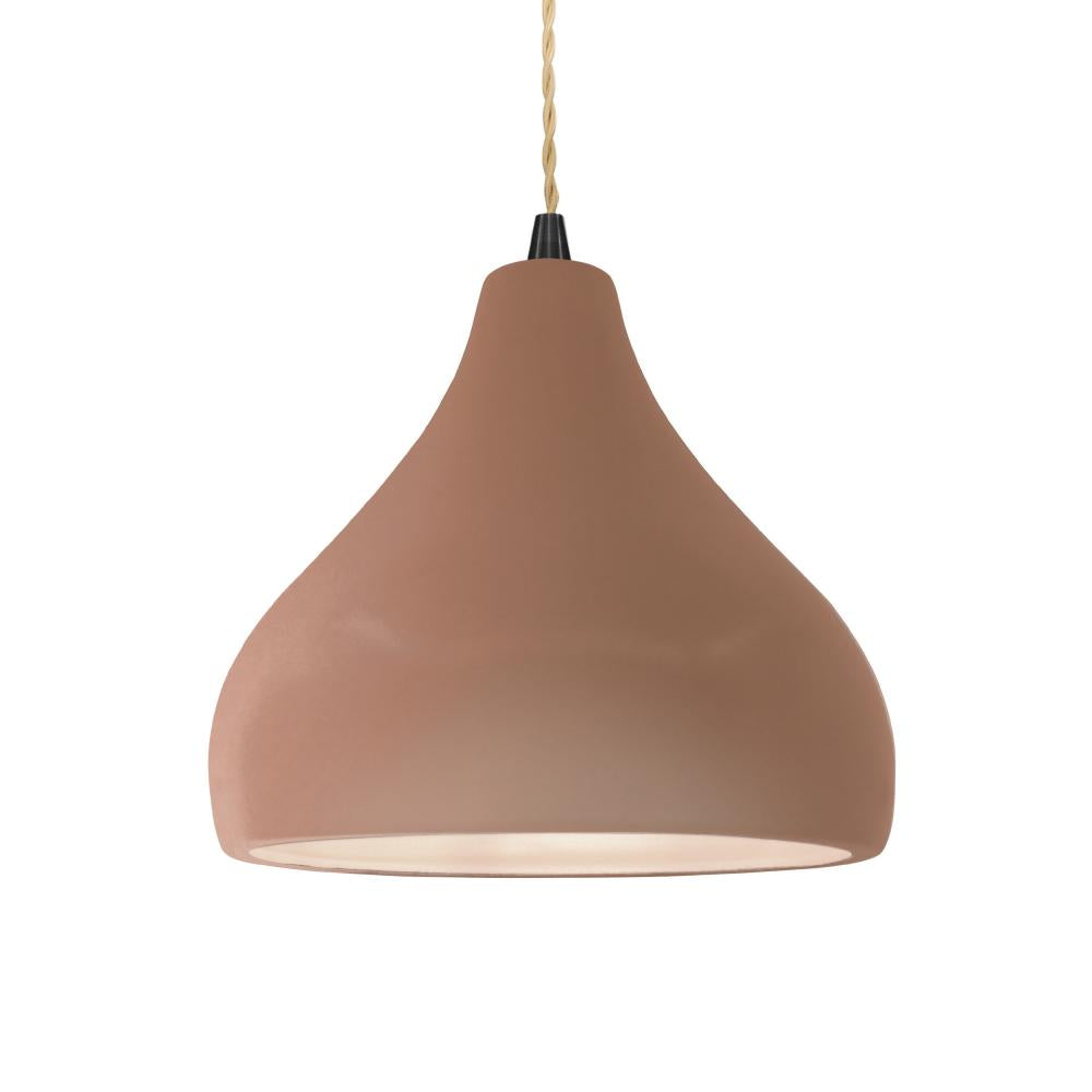 Justice Design Group RADIANCE CER-6563-ADOB-MBLK-BEIG-TWST-LED1-700 Pendant - Adobe