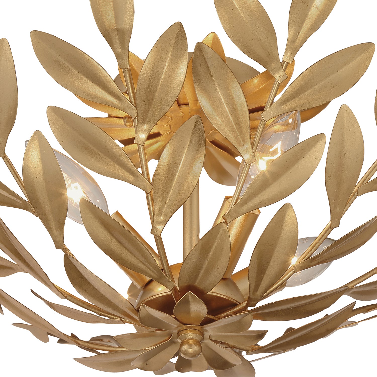 Crystorama Broche 560-GA – 20.75 Inch – 4 Light – Semi Flush Mount Light – Antique Gold – Damp Rated