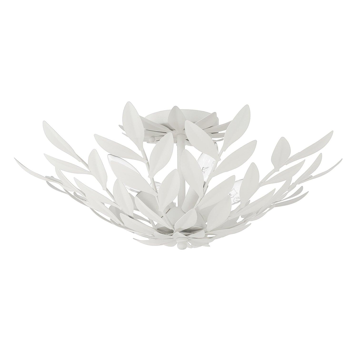 Crystorama Broche 560-MT – 20.75 Inch – 4 Light – Semi Flush Mount Light – Matte White – Damp Rated