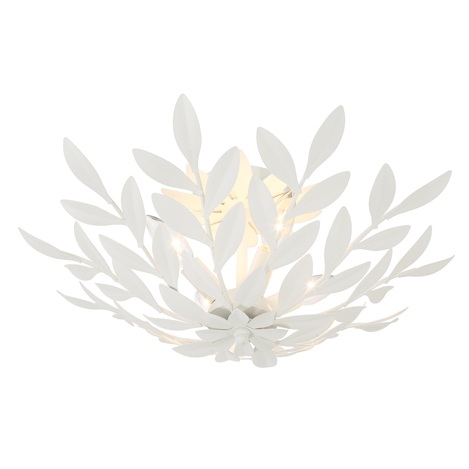 Crystorama Broche 560-MT – 20.75 Inch – 4 Light – Semi Flush Mount Light – Matte White – Damp Rated
