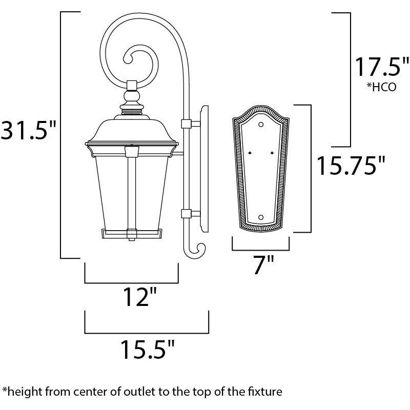 Maxim Lighting DOVER LED E26 56095FSBZ Exterior Traditional - Bronze