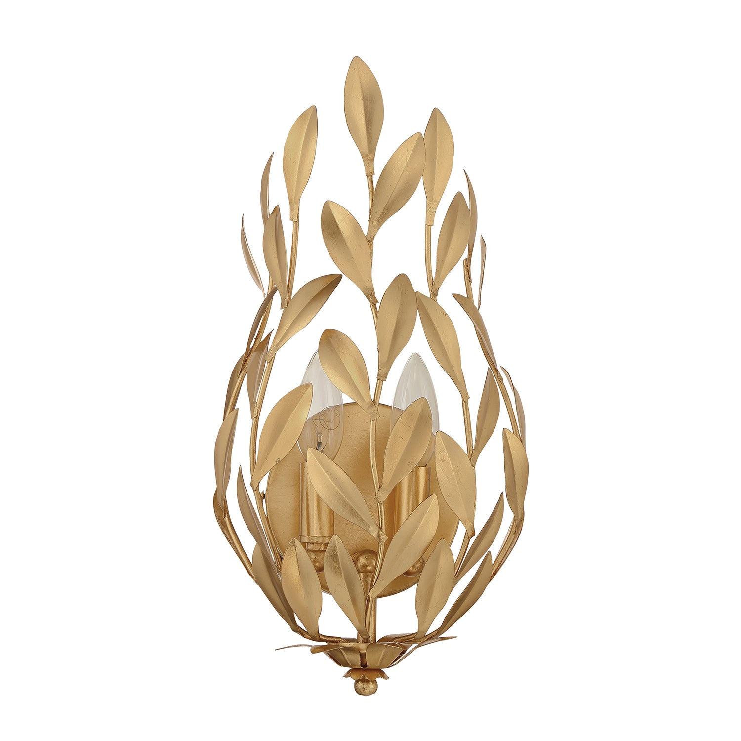 Crystorama Broche 561-GA – 8.25 Inch – 2 Light – Sconce – Antique Gold – Damp Rated