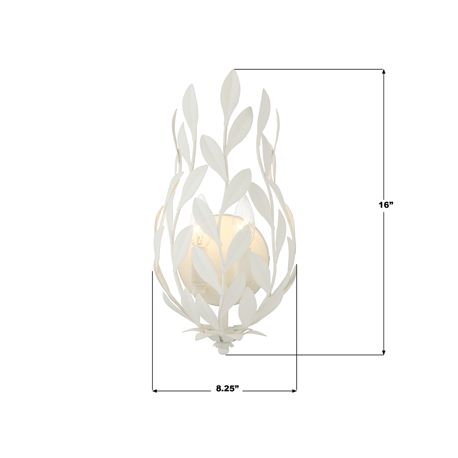 Crystorama Broche 561-MT – 8.25 Inch – 2 Light – Sconce – Matte White – Damp Rated