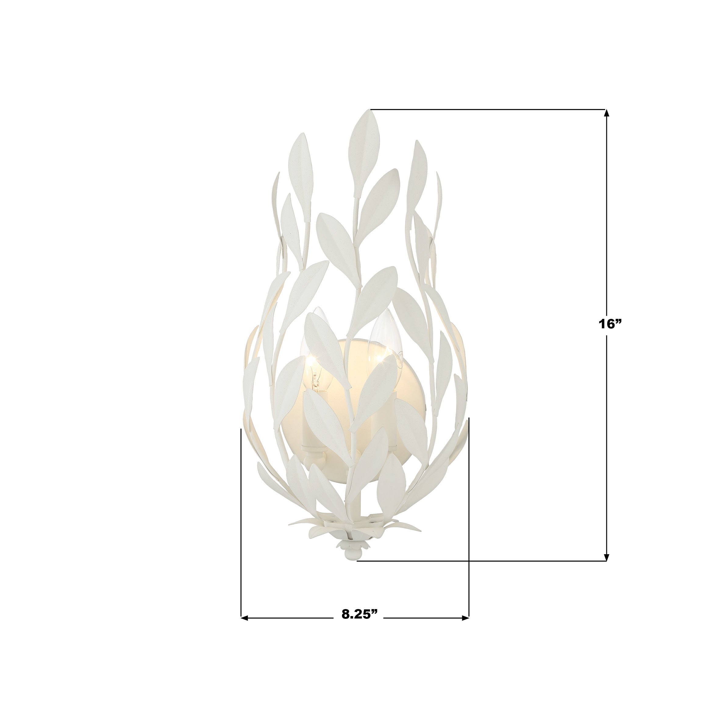 Crystorama Broche 561-MT – 8.25 Inch – 2 Light – Sconce – Matte White – Damp Rated