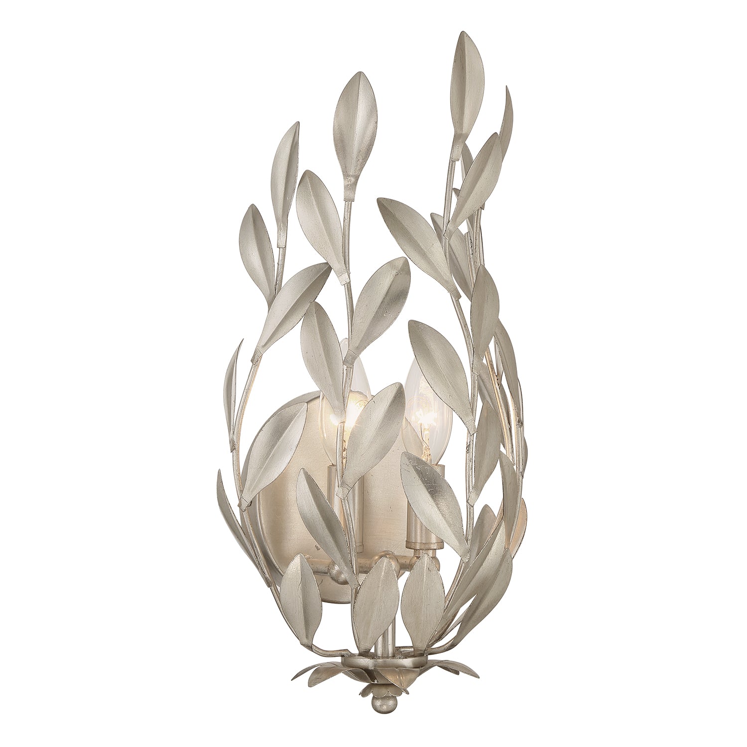 Crystorama Broche 561-SA – 8.25 Inch – 2 Light – Sconce – Antique Silver – Damp Rated