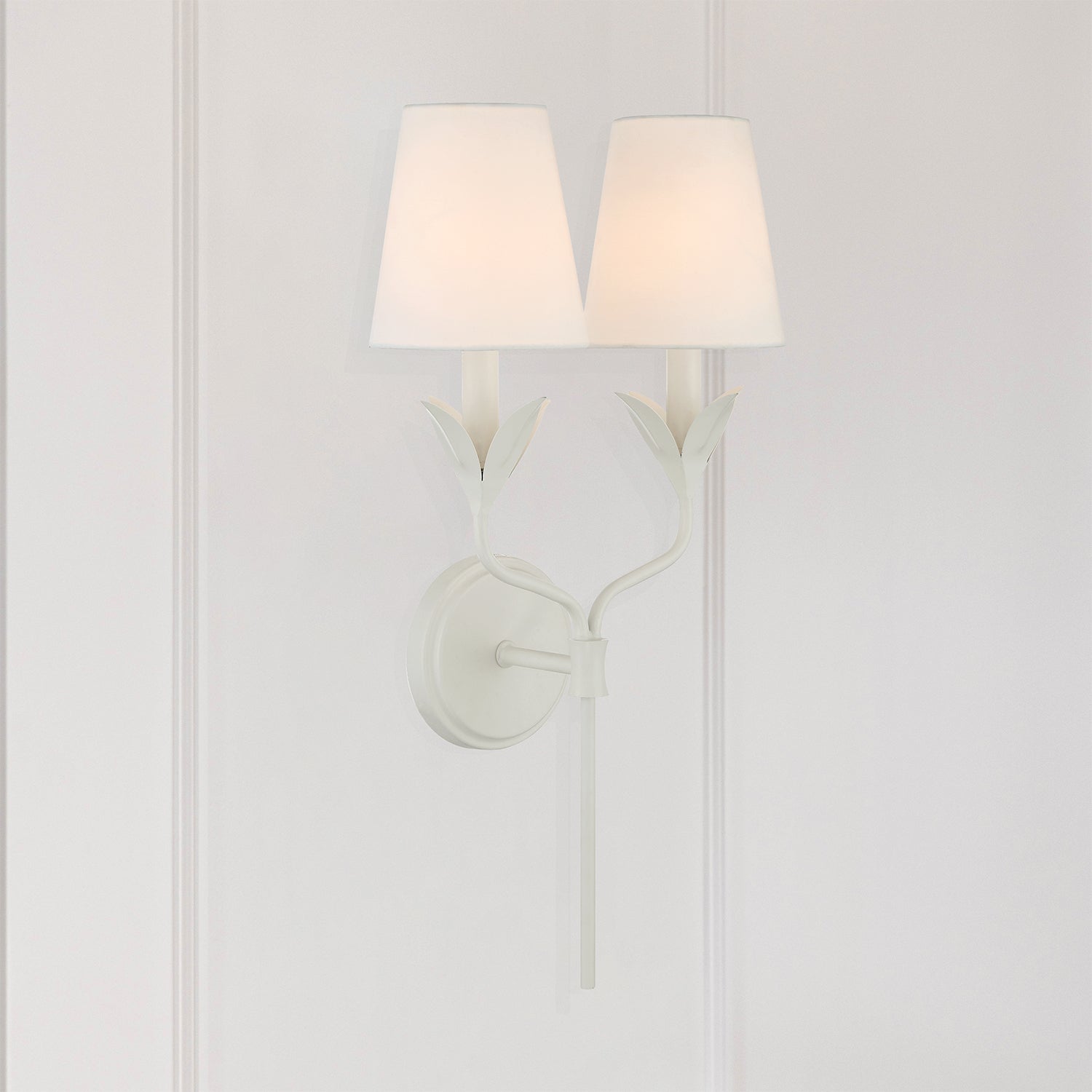 Crystorama Broche 562-MT – 12 Inch – 2 Light – Sconce – Matte White – Dry Rated