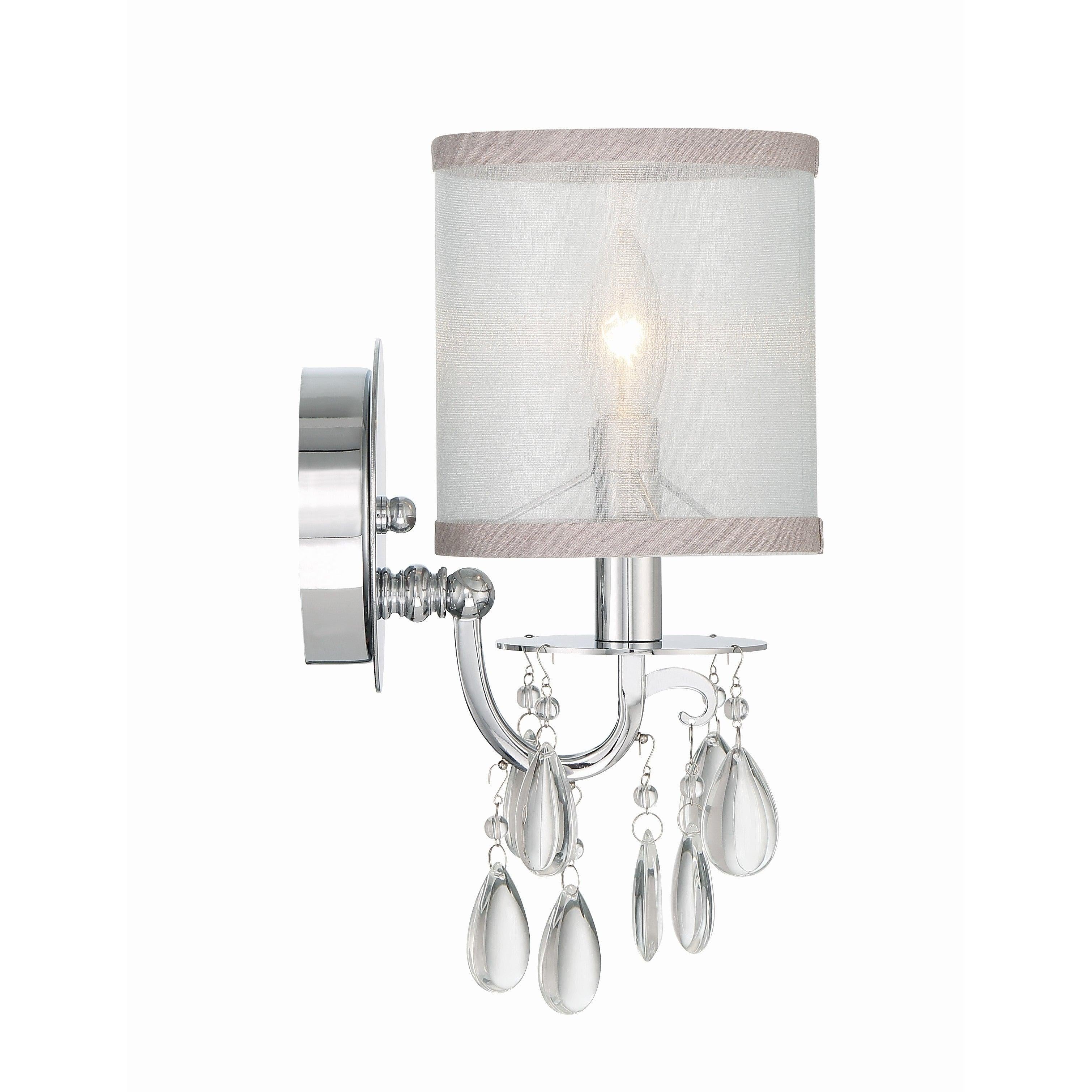 Crystorama Hampton 5621-CH – 5.5 Inch – 1 Light – Sconce – Polished Chrome – Damp Rated