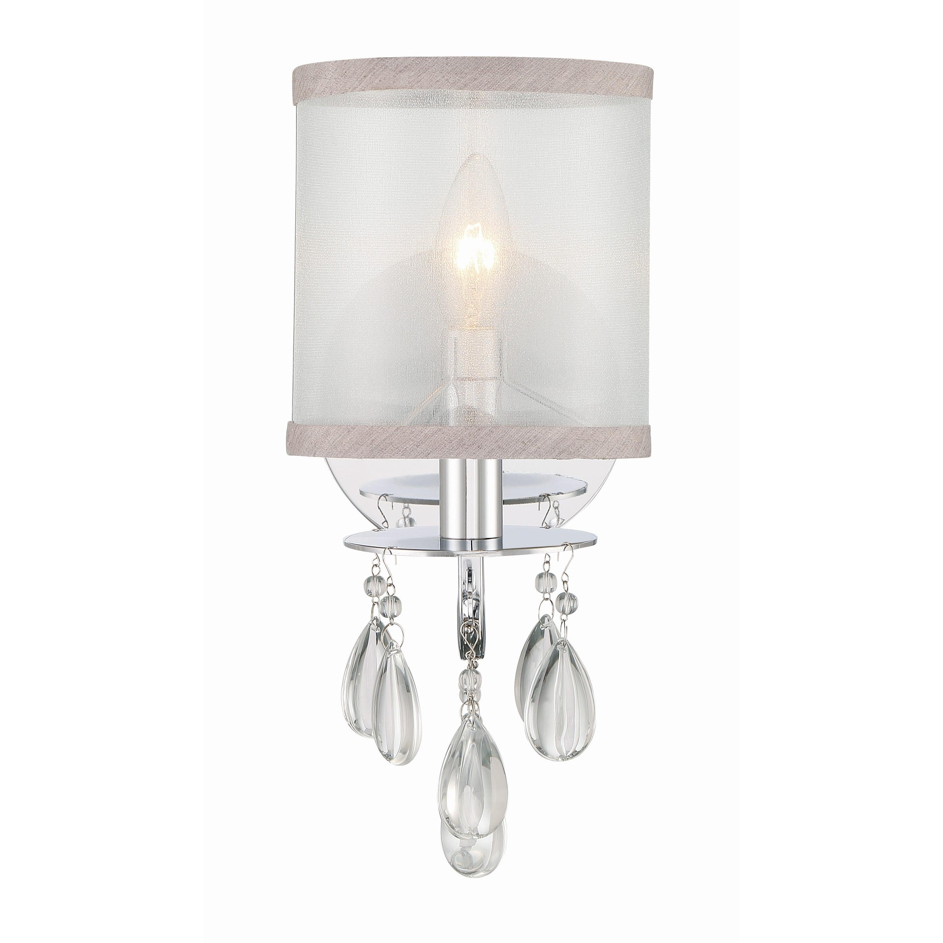 Crystorama Hampton 5621-CH – 5.5 Inch – 1 Light – Sconce – Polished Chrome – Damp Rated