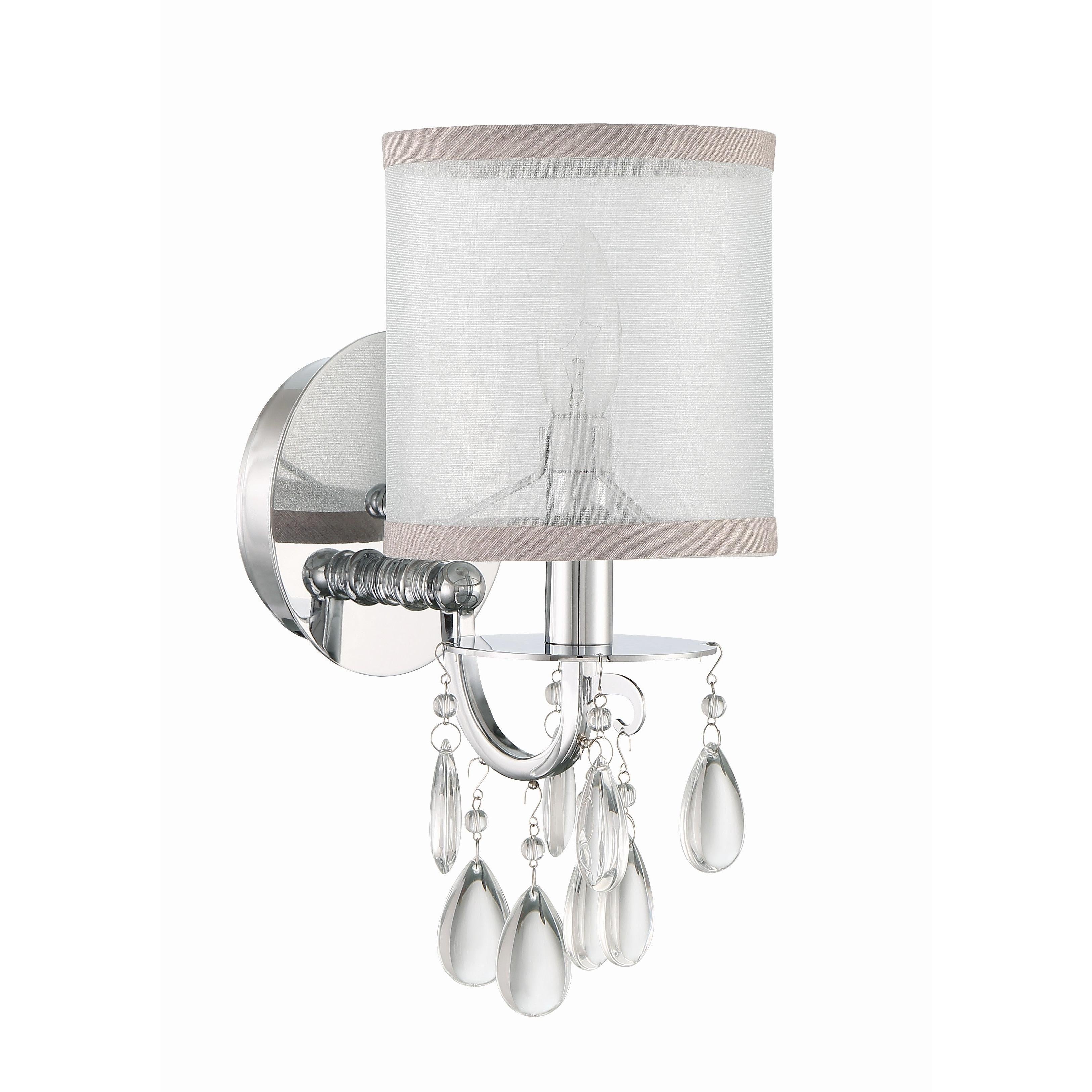 Crystorama Hampton 5621-CH – 5.5 Inch – 1 Light – Sconce – Polished Chrome – Damp Rated