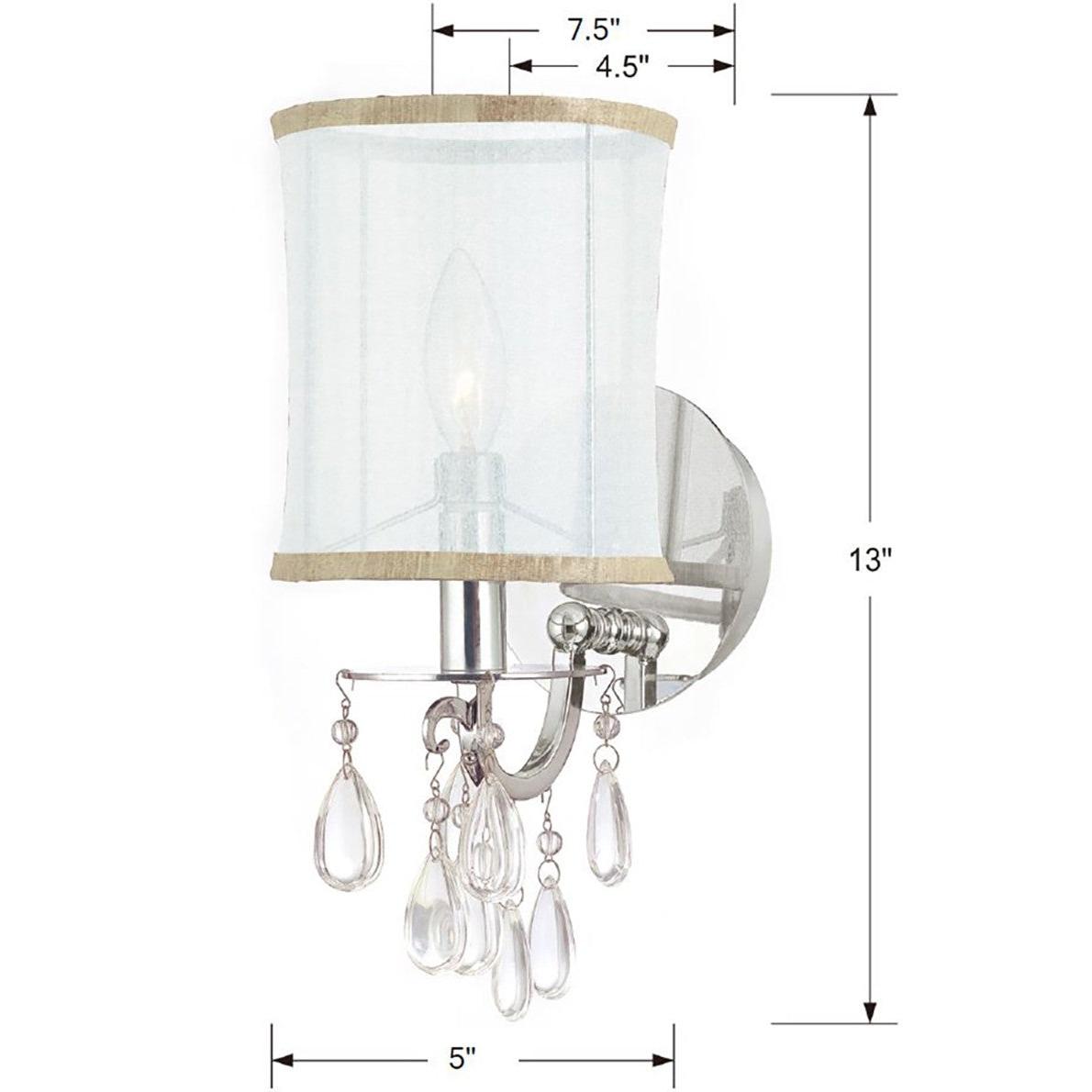 Crystorama Hampton 5621-CH – 5.5 Inch – 1 Light – Sconce – Polished Chrome – Damp Rated