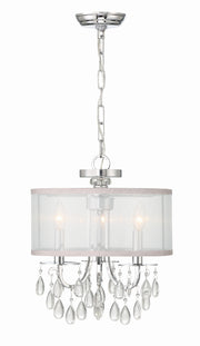 Crystorama Hampton 5623-CH – 14 Inch – 3 Light – Chandelier – Polished Chrome – Damp Rated