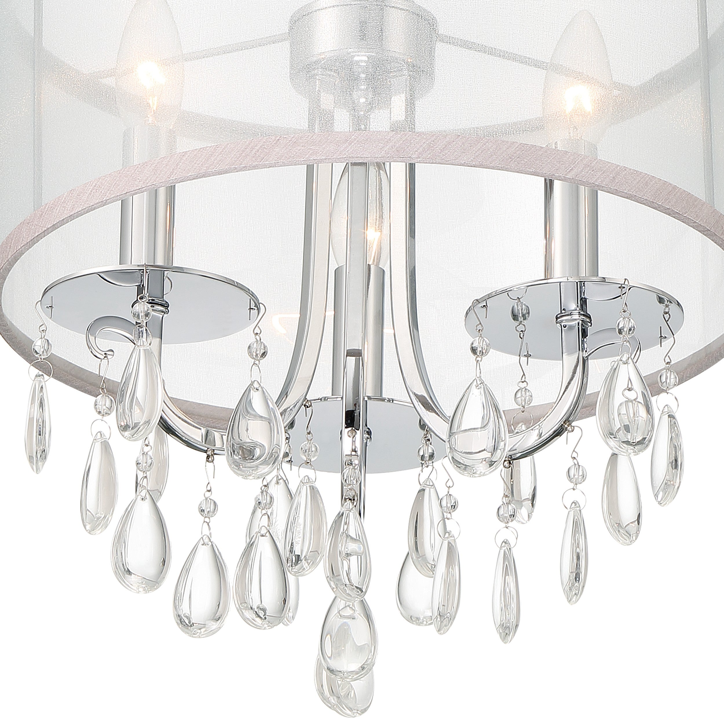 Crystorama Hampton 5623-CH – 14 Inch – 3 Light – Chandelier – Polished Chrome – Damp Rated