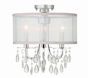 Crystorama Hampton 5623-CH_CEILING – 14 Inch – 3 Light – Semi Flush Mount Light – Polished Chrome – Damp Rated