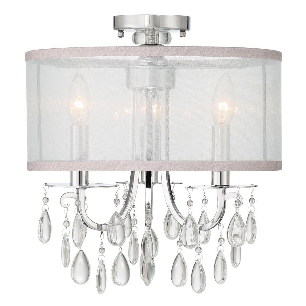 Crystorama Lighting 5623-CH_CEILING Hampton 3 Light Polished Chrome Semi Flush Mount