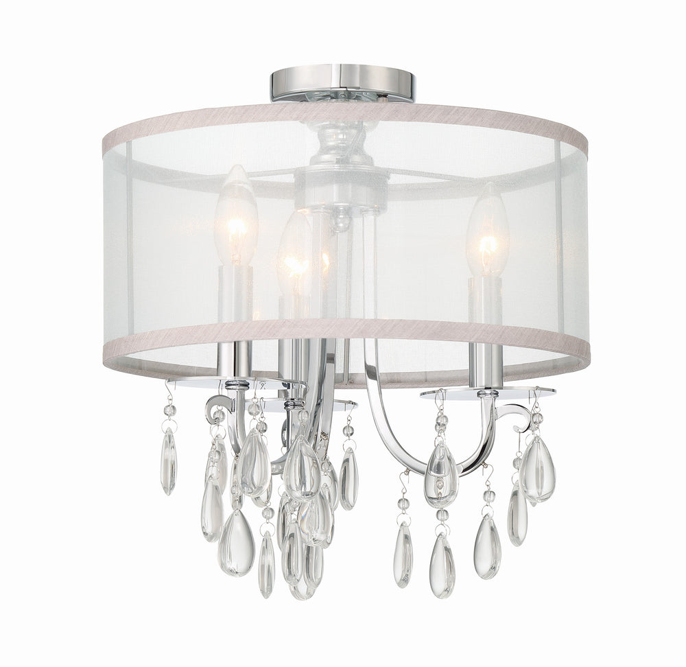 Crystorama Lighting 5623-CH_CEILING Hampton 3 Light Polished Chrome Semi Flush Mount