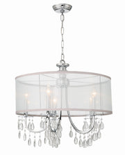 Crystorama Hampton 5625-CH – 24 Inch – 5 Light – Chandelier – Polished Chrome – Damp Rated