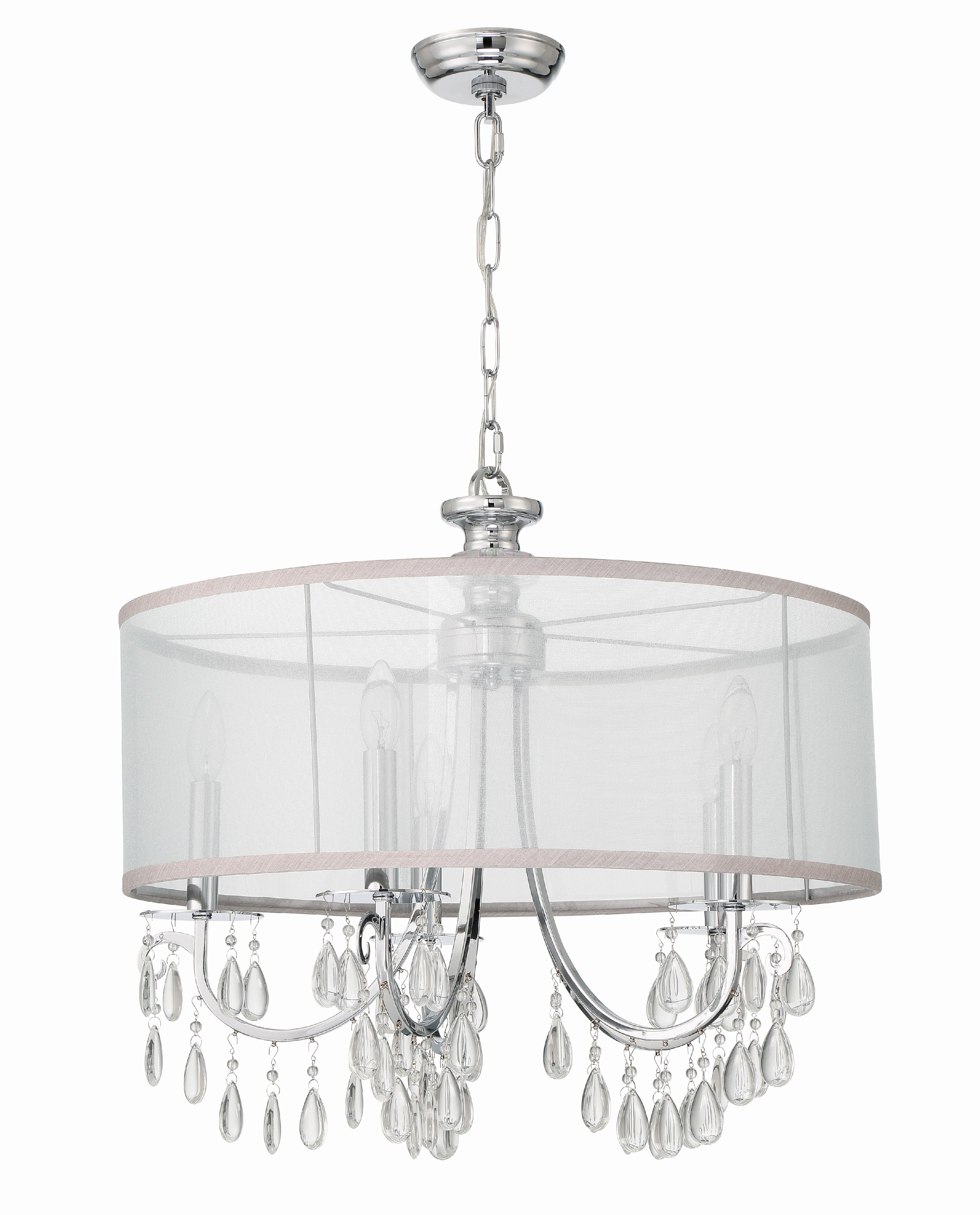 Crystorama Hampton 5625-CH – 24 Inch – 5 Light – Chandelier – Polished Chrome – Damp Rated