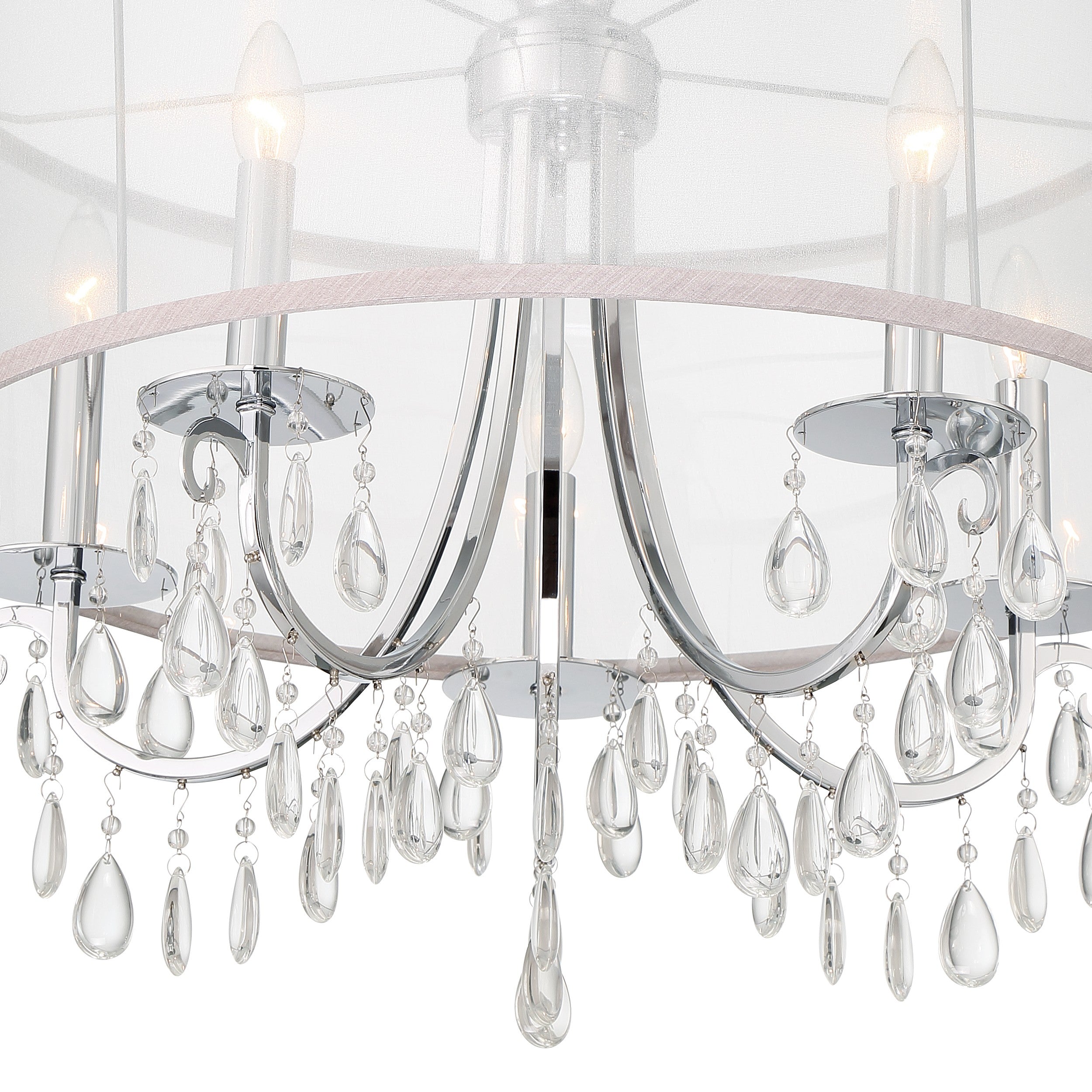 Crystorama Hampton 5625-CH – 24 Inch – 5 Light – Chandelier – Polished Chrome – Damp Rated